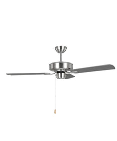 48" Linden 3-Blade Ceiling Fan Brushed Steel with Silver and American-Walnut Reversible Blades Finish