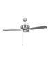48" Linden 3-Blade Ceiling Fan Brushed Steel with Silver and American-Walnut Reversible Blades Finish