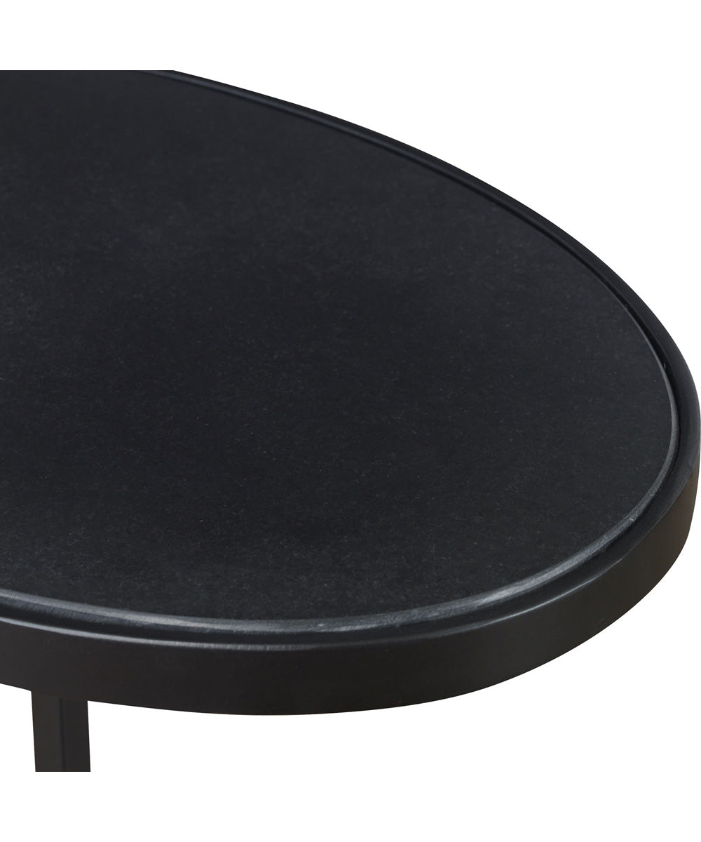 Jessenia Black Marble Accent Table