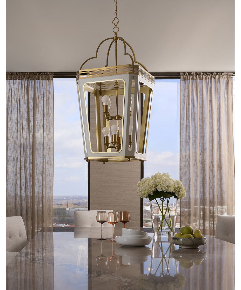 Loire 8-light Pendant Studio White|Brushed Brass