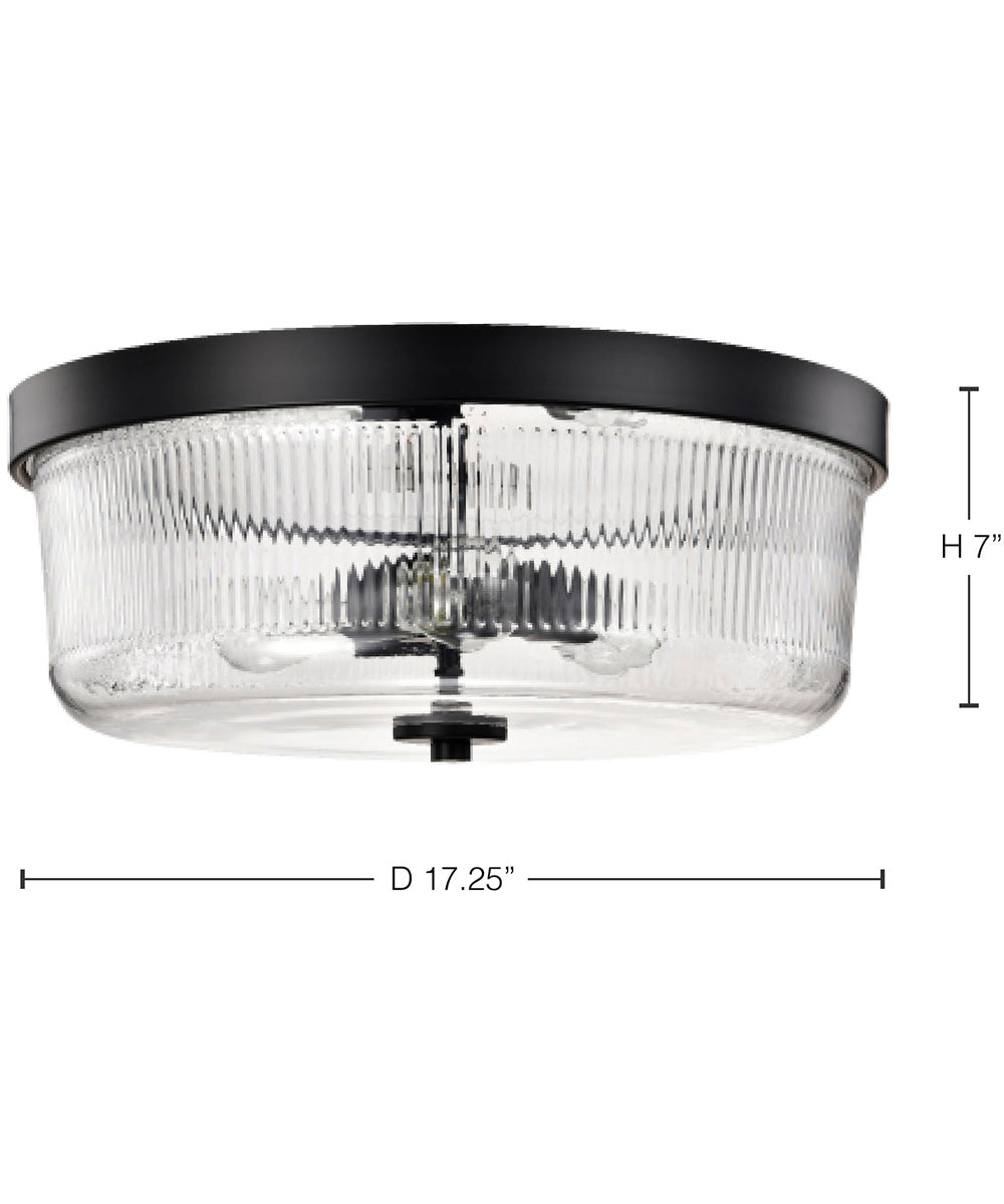 Grayson 3-Light Close-to-Ceiling Matte Black