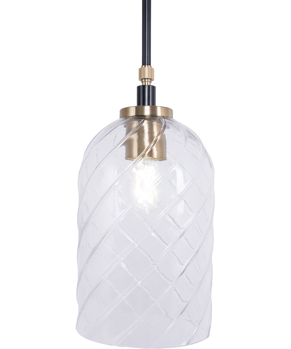 Council 1-Light Lighting Flat Black/Satin Brass