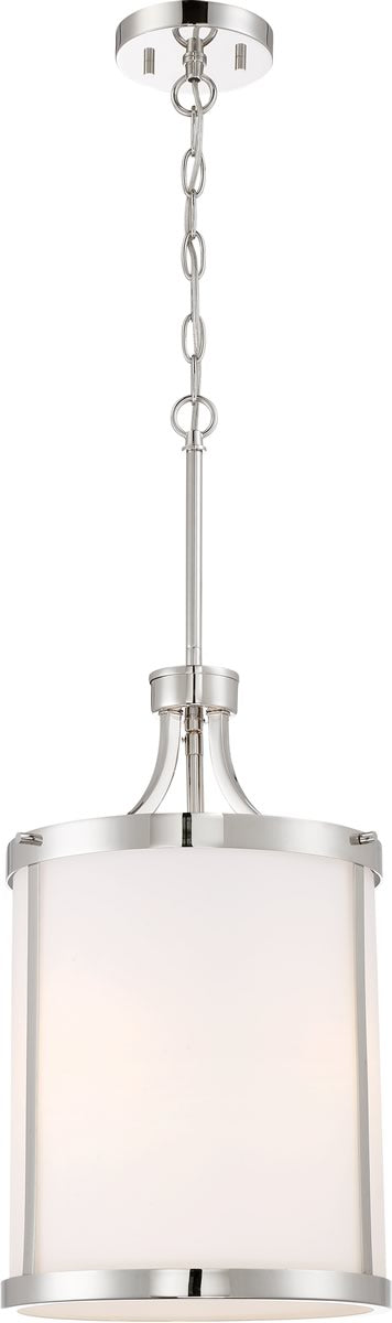 12"W Denver 3-Light Pendant Polished Nickel