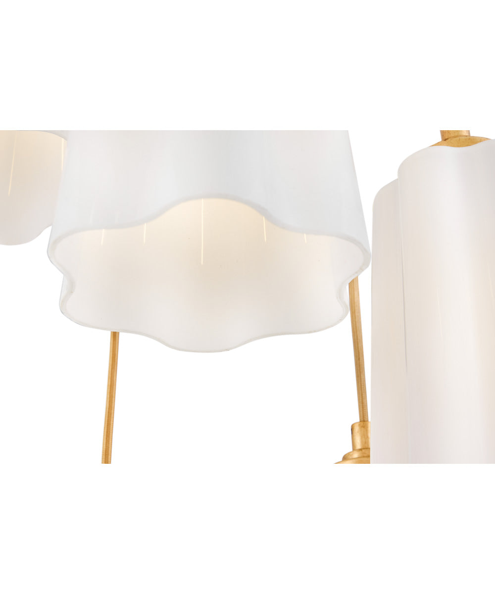 Honey 5-Light Small Chandelier in Distressed Brass