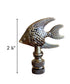 Angel Fish Lamp Finial Antique Brass, 2.3"h