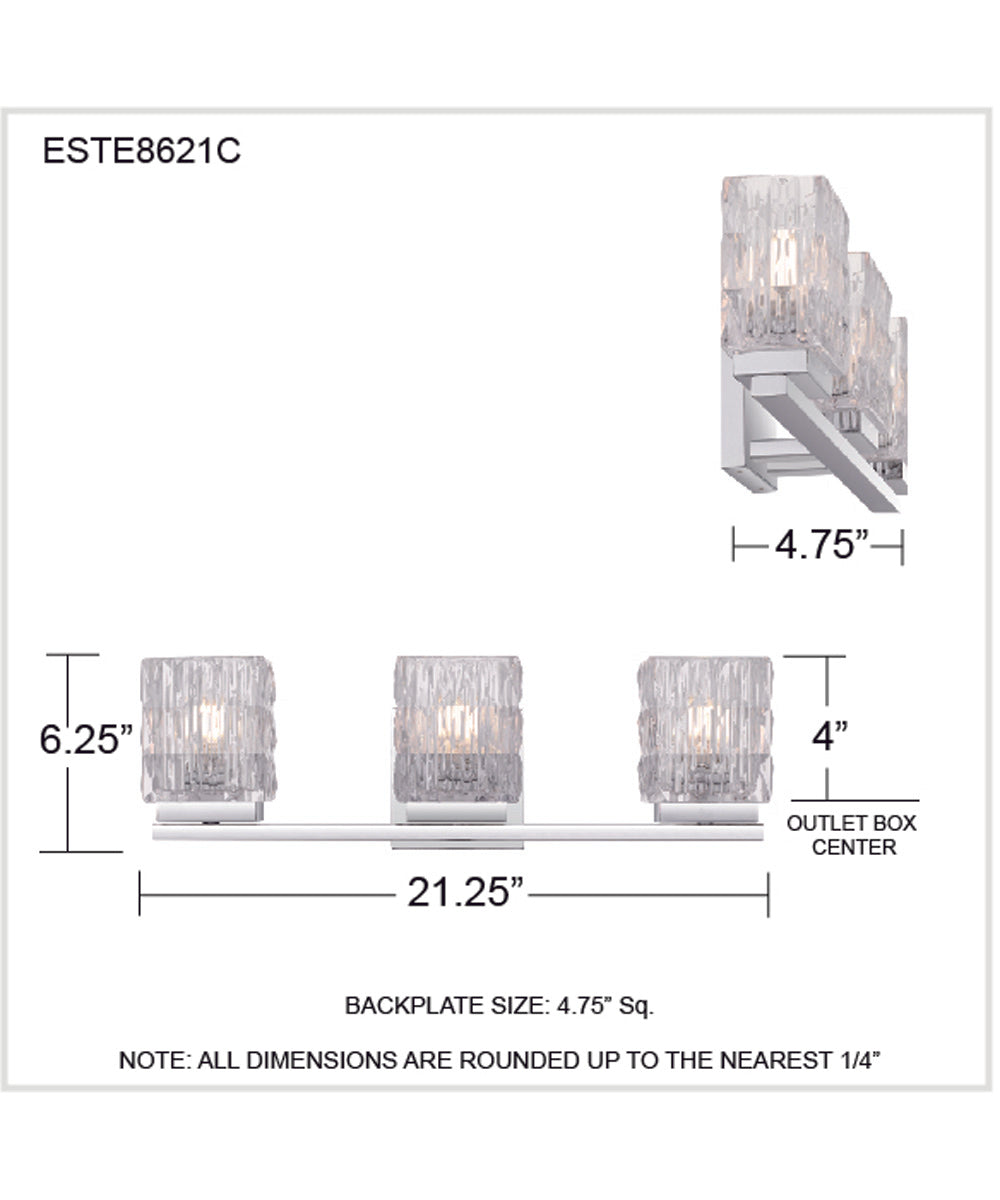 Estelle 3-light Bath Light Polished Chrome