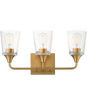 Hudson 3-Light Bath Vanity Natural Aged Brass