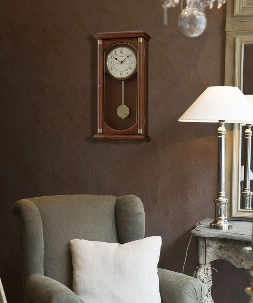 Wall Clock with Pendulum and Dual Chimes