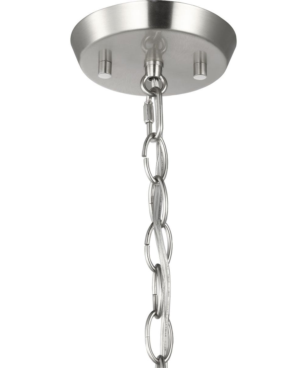 Vertex 3-Light Clear Glass Convertible Chandelier Brushed Nickel