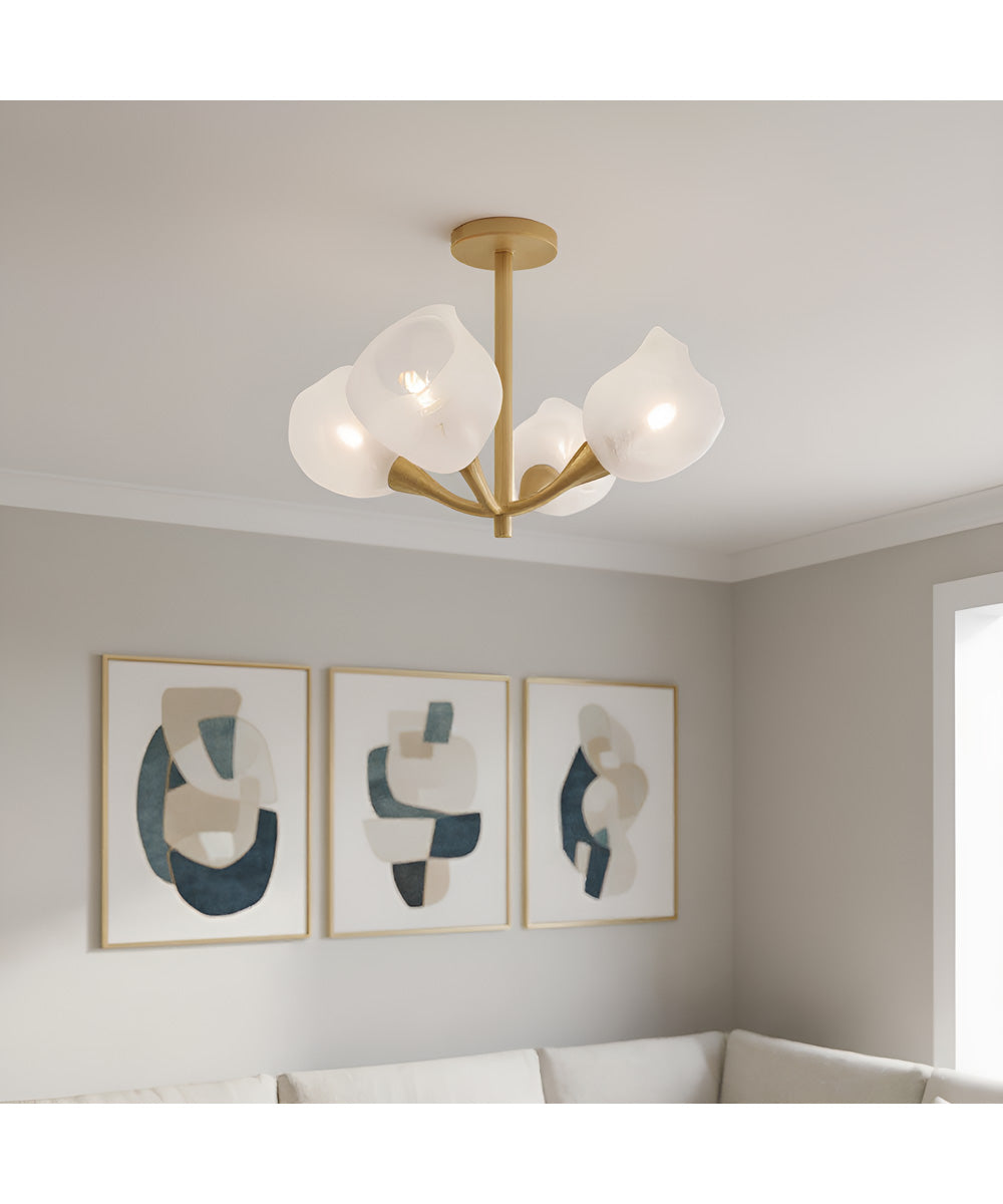 Adelyn 4-light Semi Flush Mount Gold Leaf