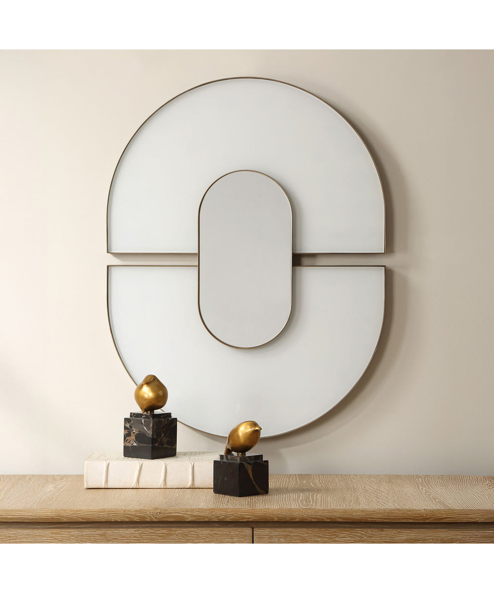 Encase Modern White Oval Mirror