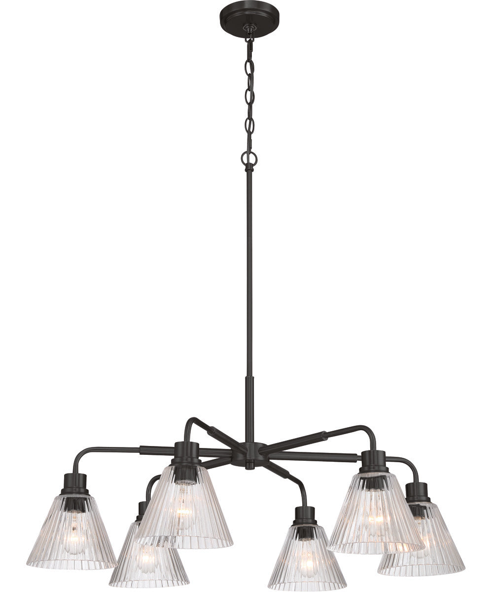 Pleated 6-Light Lighting Flat Black