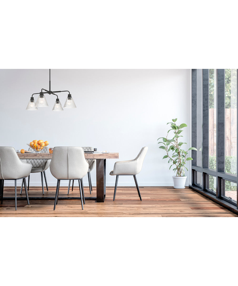 Pleated 4-Light Lighting Flat Black