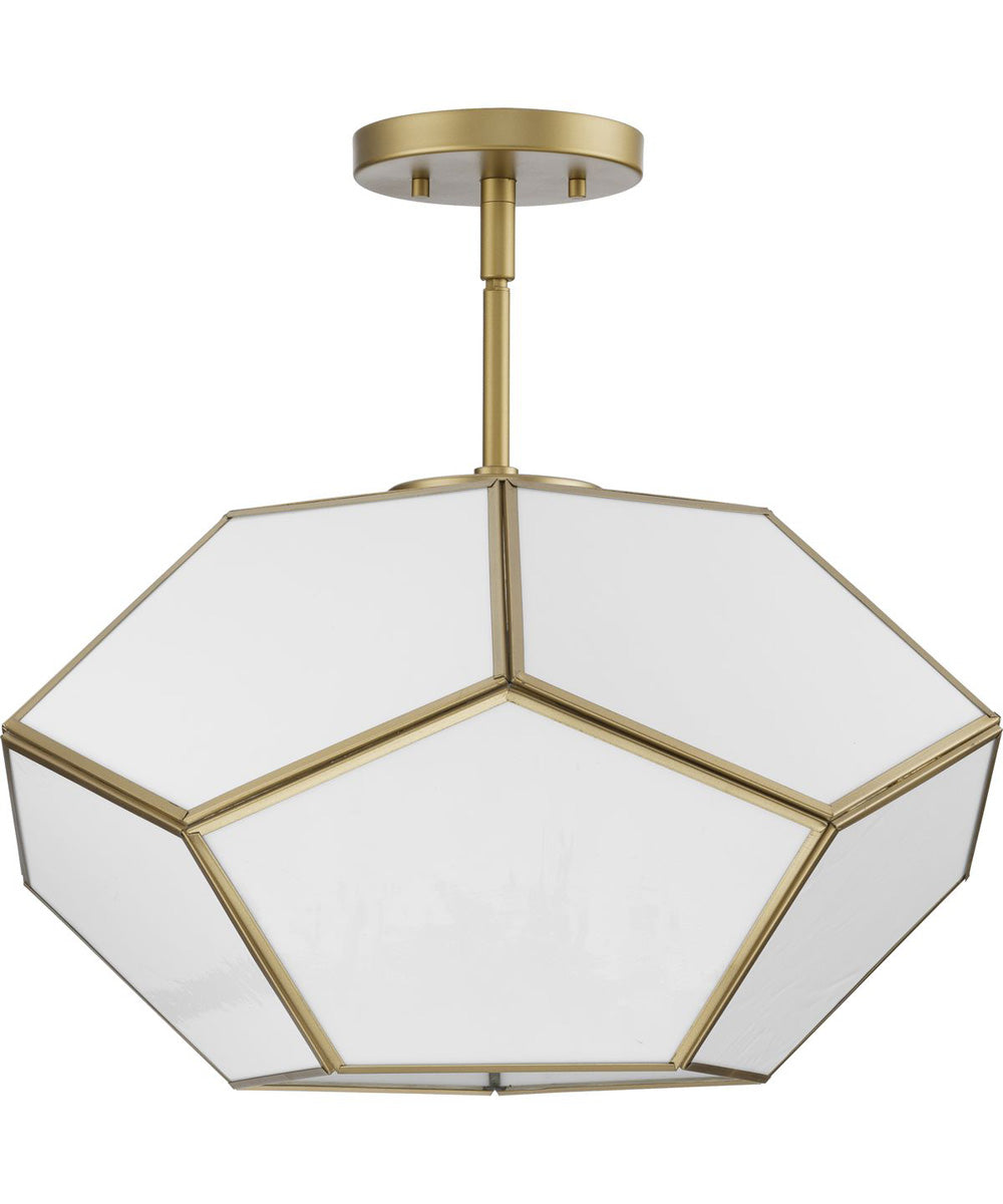 Latham 18 in. 3-Light Flush Mount Vintage Gold