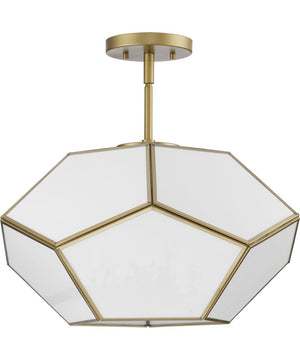 Latham 18 in. 3-Light Flush Mount Vintage Gold