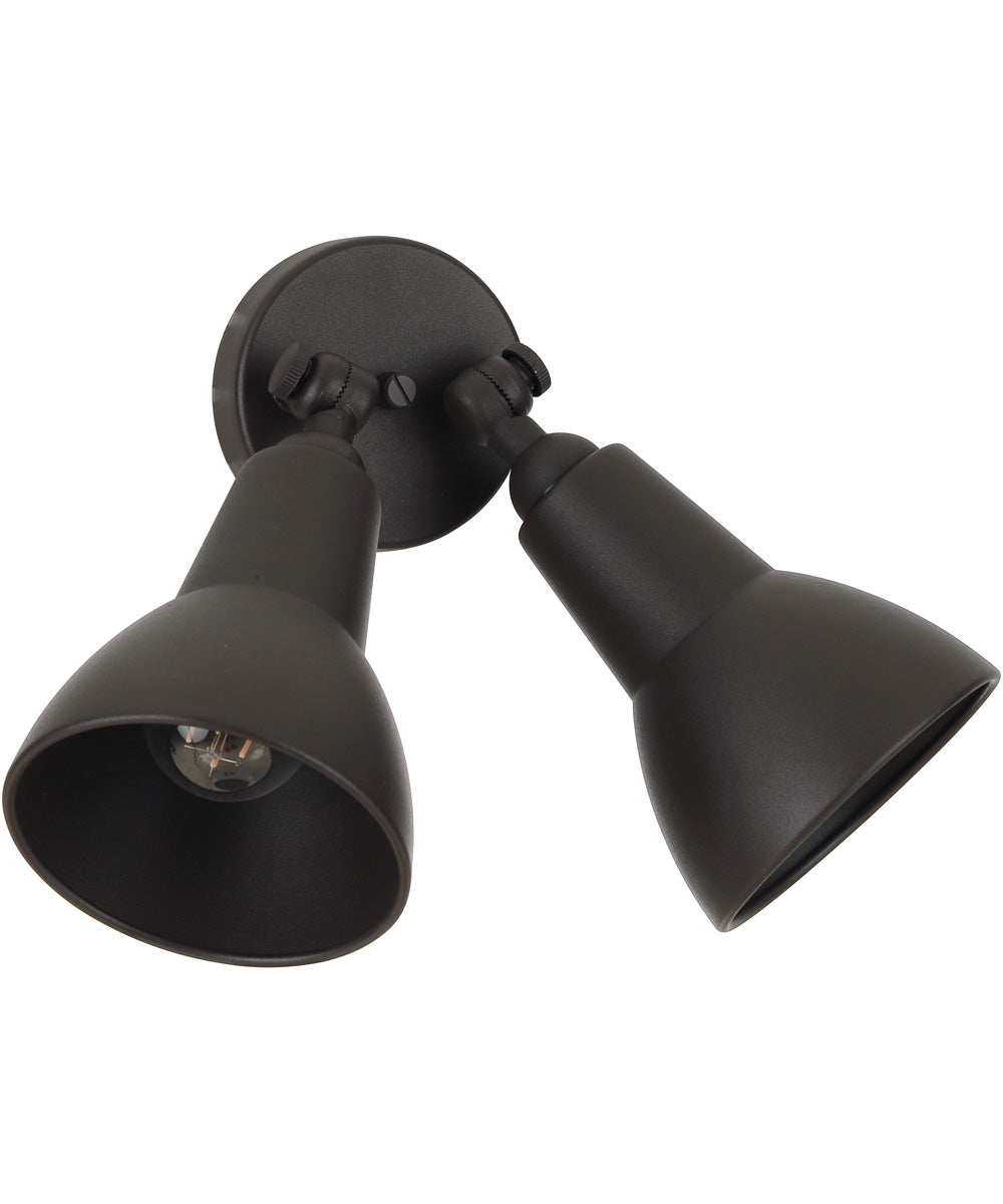 Flood Light 2-Light Outdoor Lighting Dark Textured Bronze