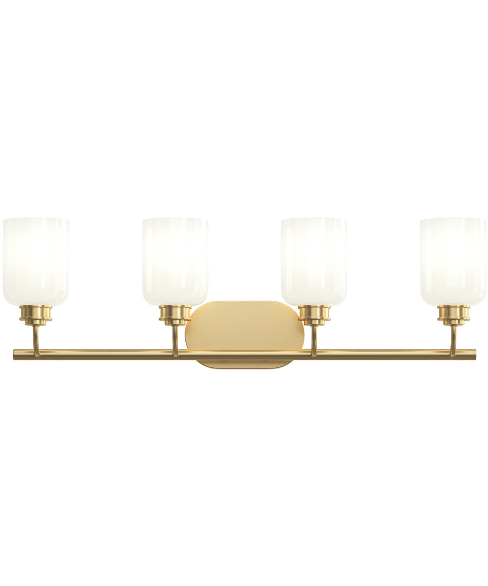 Reines 4-Light Bath Vanity with Opal Glass Shades Brushed Gold