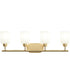 Reines 4-Light Bath Vanity with Opal Glass Shades Brushed Gold