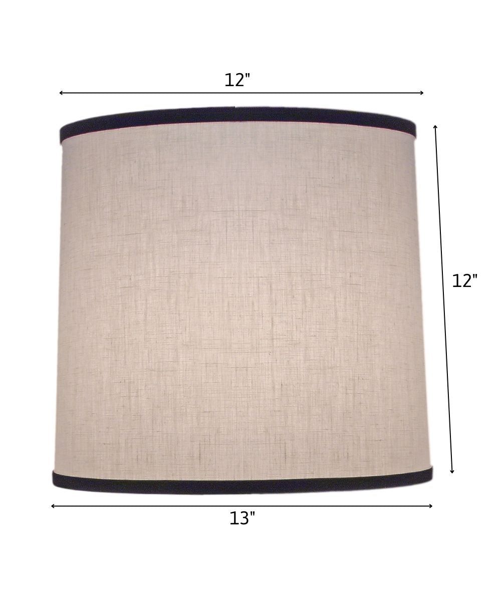 12x13x12 White with Black Trim Aberdeen Deep Drum Hardback Lampshade
