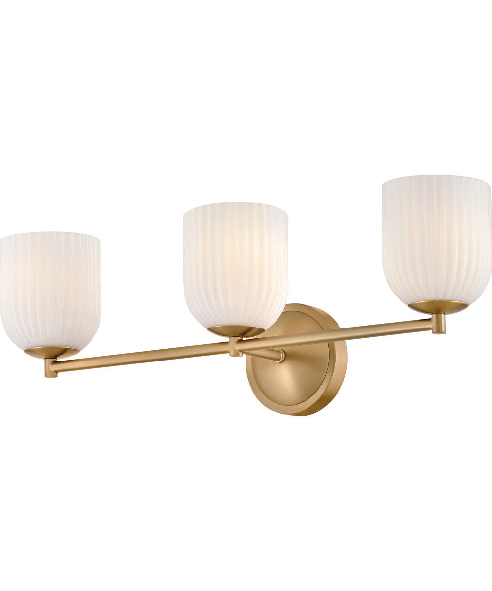 Ava 3-Light Medium Three Light Vanity in Lacquered Brass