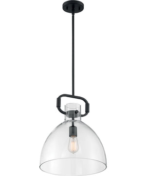 14"W Teresa 1-Light Pendant Matte Black