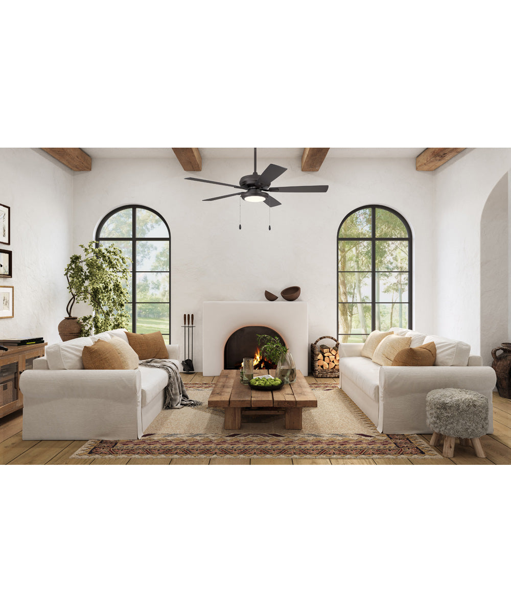 EOS Low Profile 1 bulb Frosted White 52" Ceiling Fan 1-Light Fan Classic Bronze