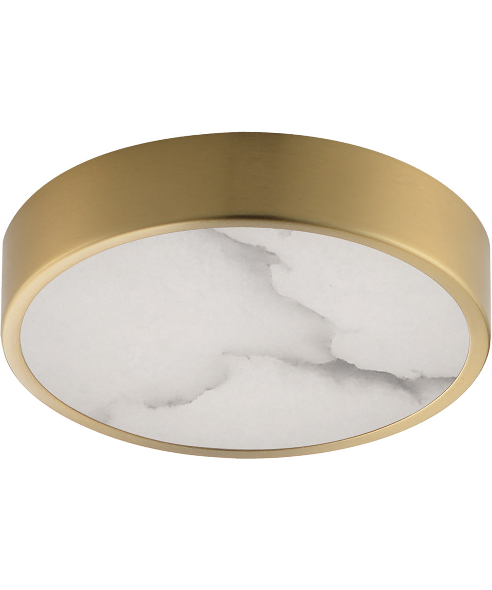 Slab 5.5 inch LED Alabaster Flush Mount Natural Aged Brass