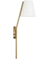 Cami 1-Light Sconce Aged Brass and White