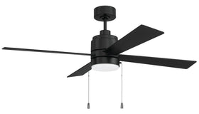 Energy Star McCoy 52" 4 Blade Ceiling Fan 1-Light Fan Flat Black