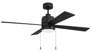 Energy Star McCoy 52" 4 Blade Ceiling Fan 1-Light Fan Flat Black