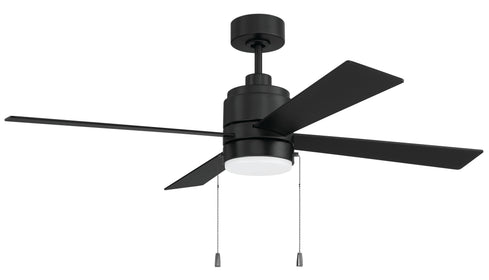 Energy Star McCoy 52" 4 Blade Ceiling Fan 1-Light Fan Flat Black