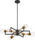 24"W Intention 6-Light Chandelier Warm Brass / Black