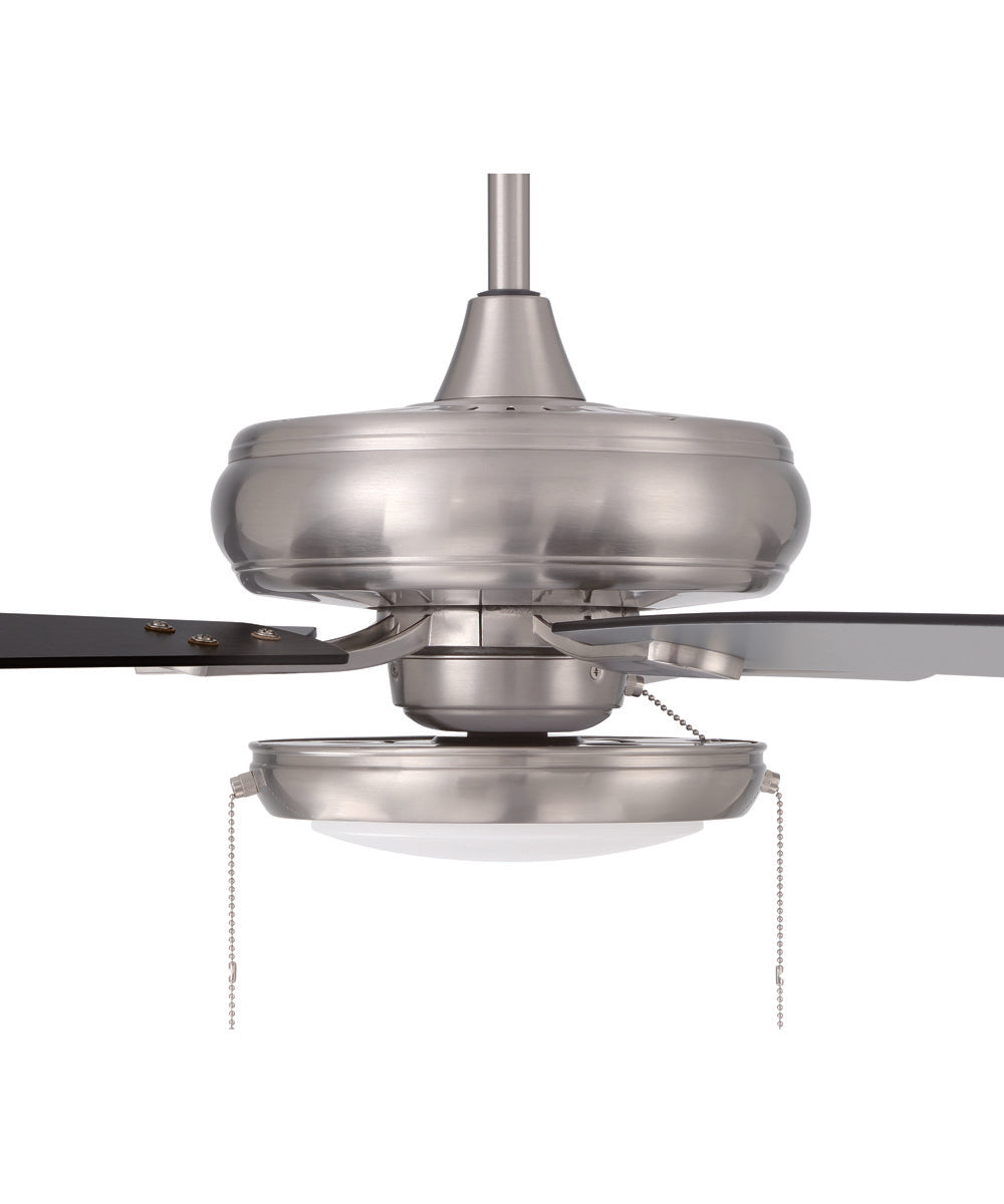 EOS Low Profile 1 bulb Frosted White 52" Ceiling Fan 1-Light Fan Brushed Polished Nickel