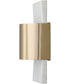 Sidney 1-Light Sconce White Marble and Matte Brass