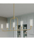 Mack 5-Light Linear Chandelier with Layered Glass Shades Brushed Gold