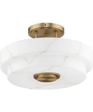 Tosca 3-Light Modern Luxe Semi-Flush Mount Light Brushed Bronze