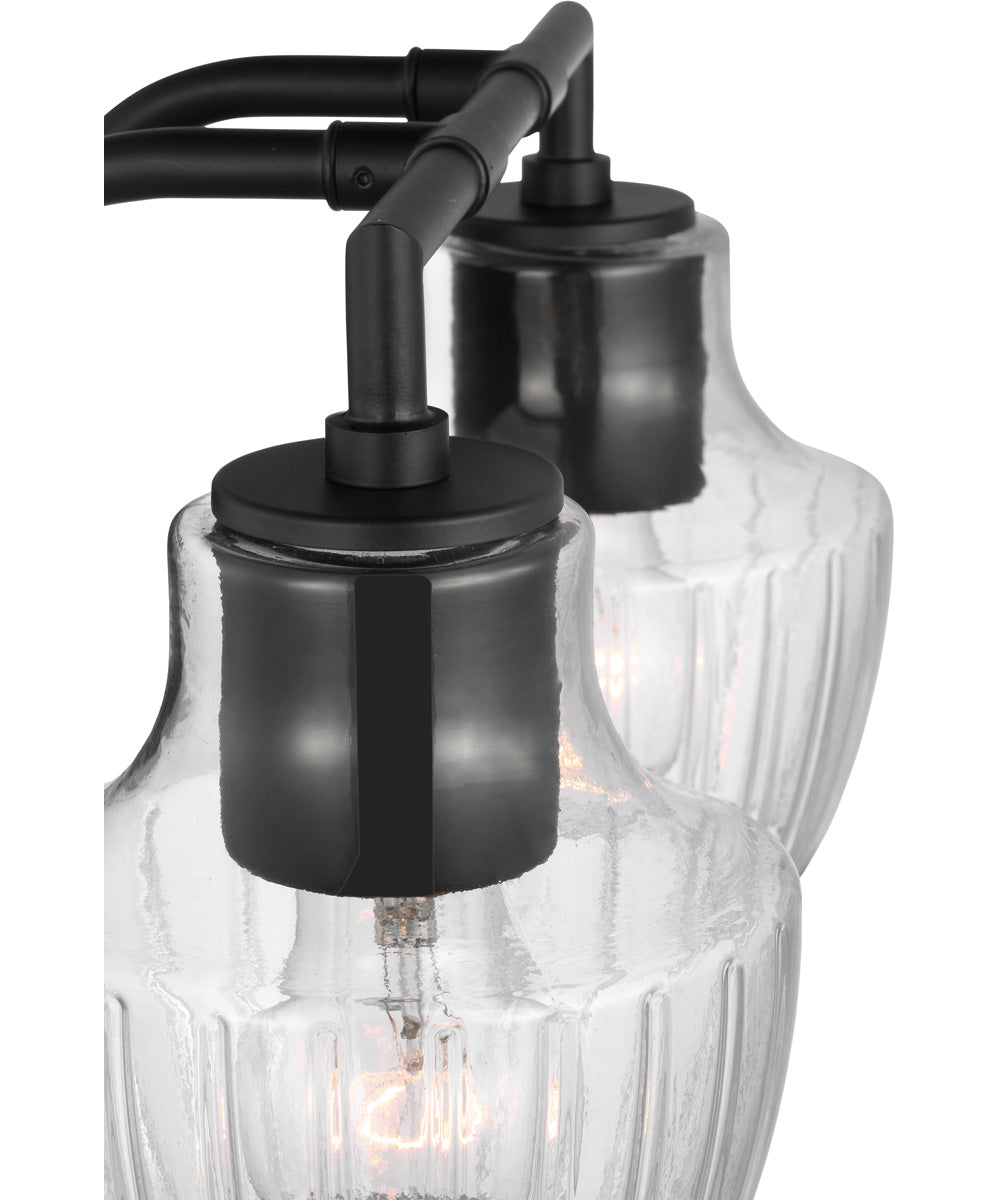 Destin 2-Light Vanity & Wall Black / Silver Accents