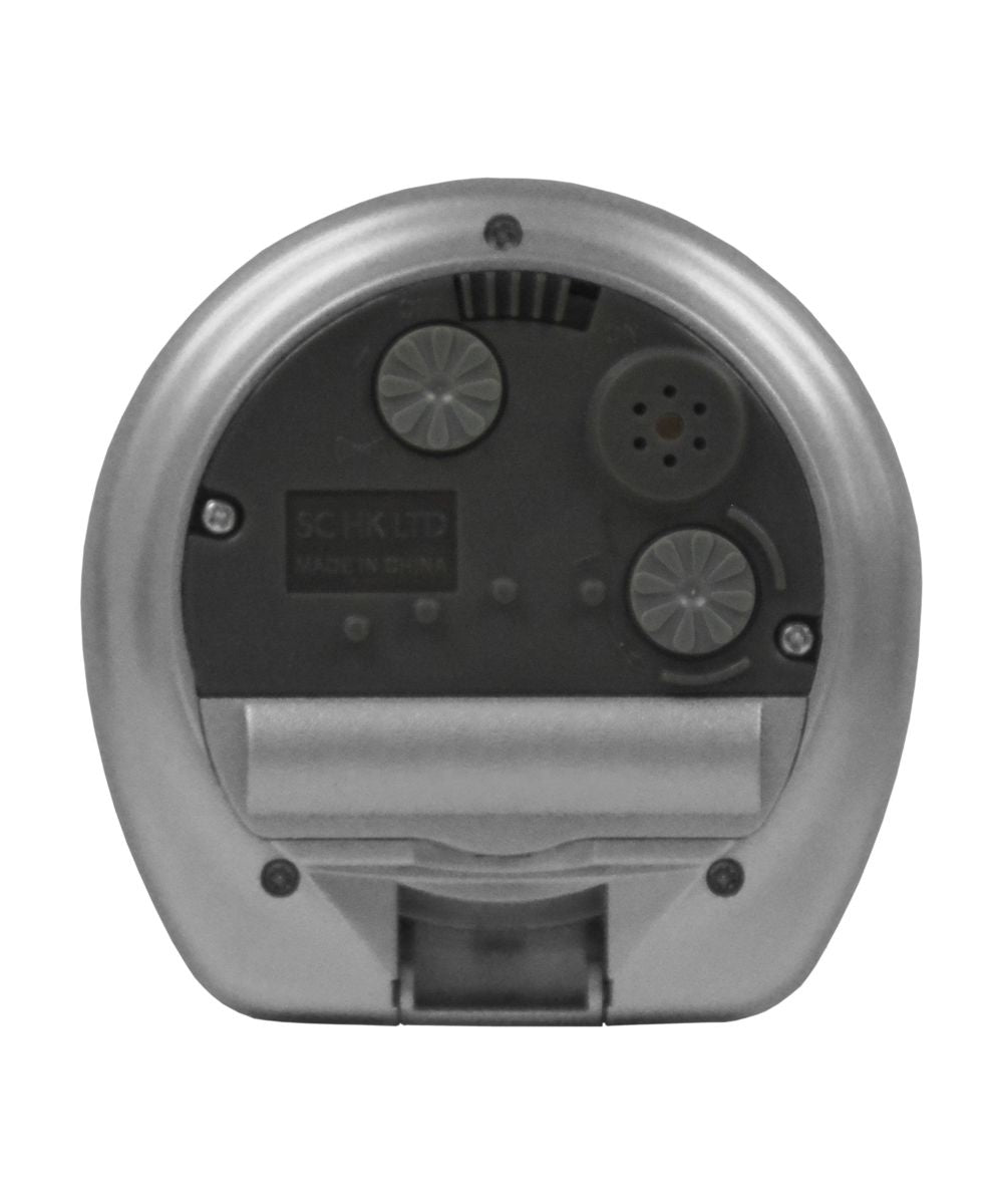 OPEN BOX Travel Alarm Clock Sakai Metallic Silver