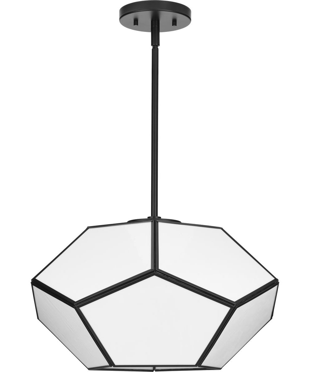 Latham 18 in. 3-Light Flush Mount Matte Black