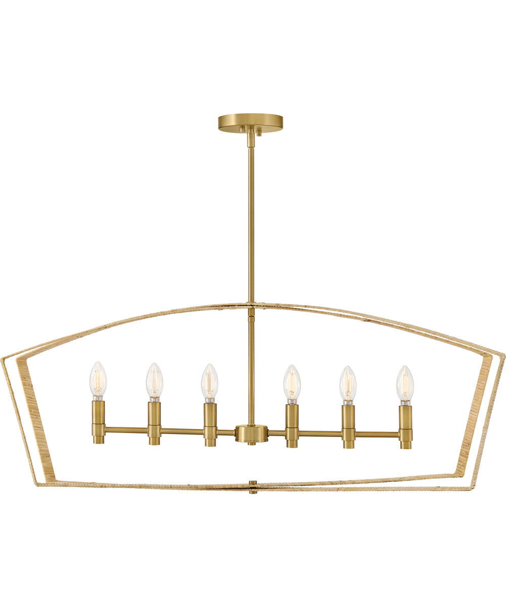 Sammi 6-Light Large Six Light Linear in Lacquered Brass