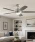 56" Tranquil 5-Blade Ceiling Fan Brushed Nickel Finish with Integrated LED Light and Remote