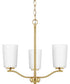 Adley 3-Light Etched White Glass Semi-Flush Convertible Light Satin Brass