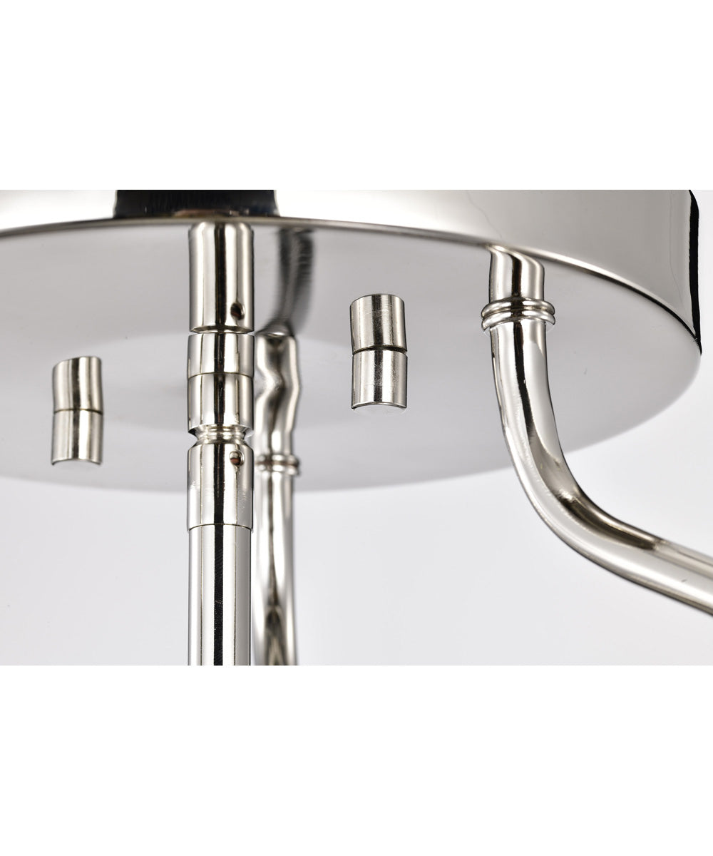 Amado 3-Light Close-to-Ceiling Polished Nickel