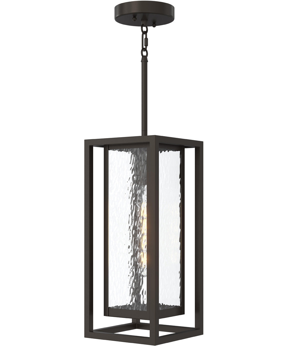 Shaw 17 Inch 1 Light Outdoor Pendant with Clear Glass Antique Bronze