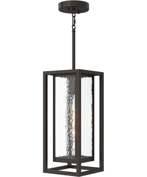 Shaw 17 Inch 1 Light Outdoor Pendant with Clear Glass Antique Bronze