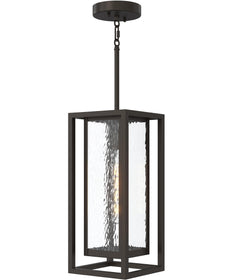 Shaw 17 Inch 1 Light Outdoor Pendant with Clear Glass Antique Bronze