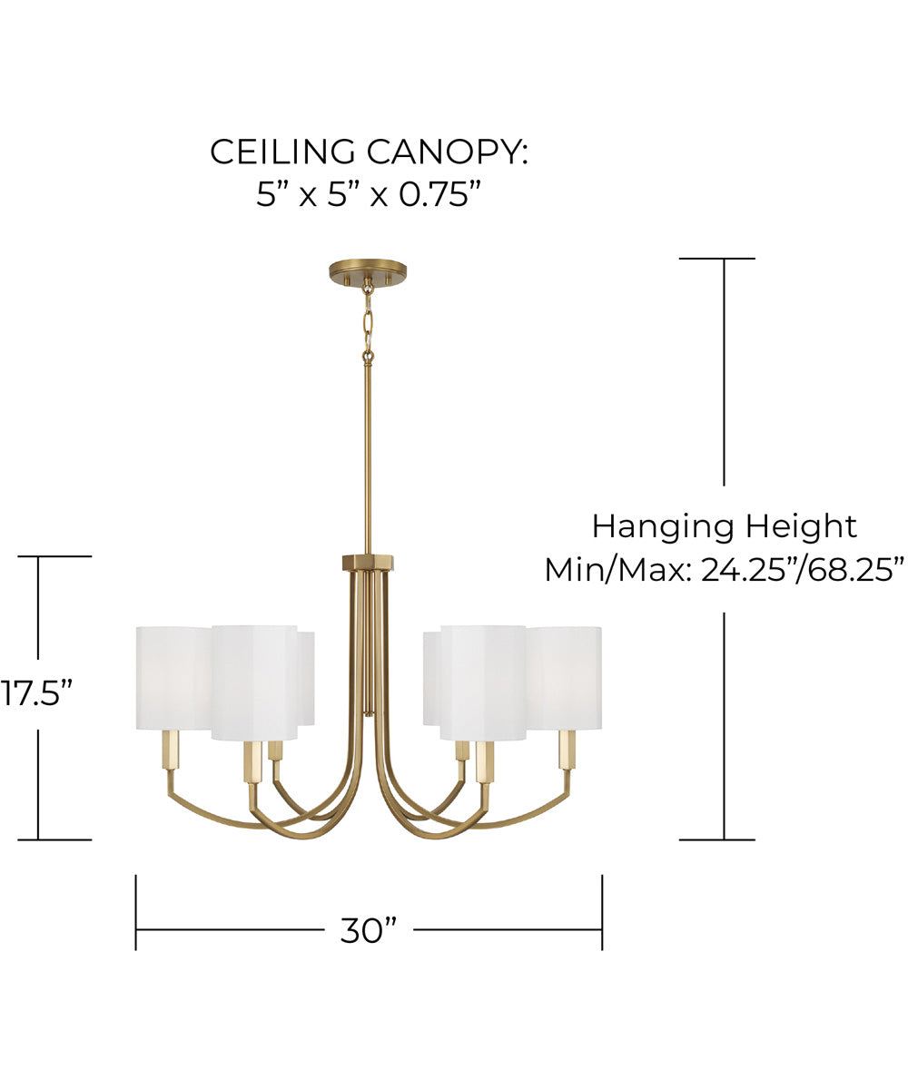 Adrian 6-Light Chandelier Aged Brass