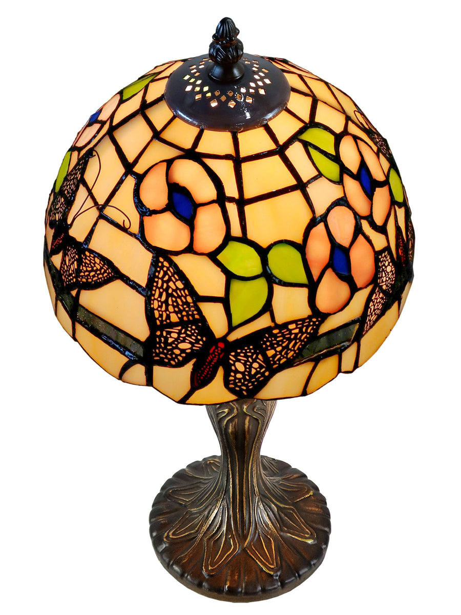 Ferndell Butterfly 14.25 Inch  Tall Handmade Tiffany Accent Lamp