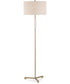 Modern Floor Lamp in Antique Brass and White Marble with Linen