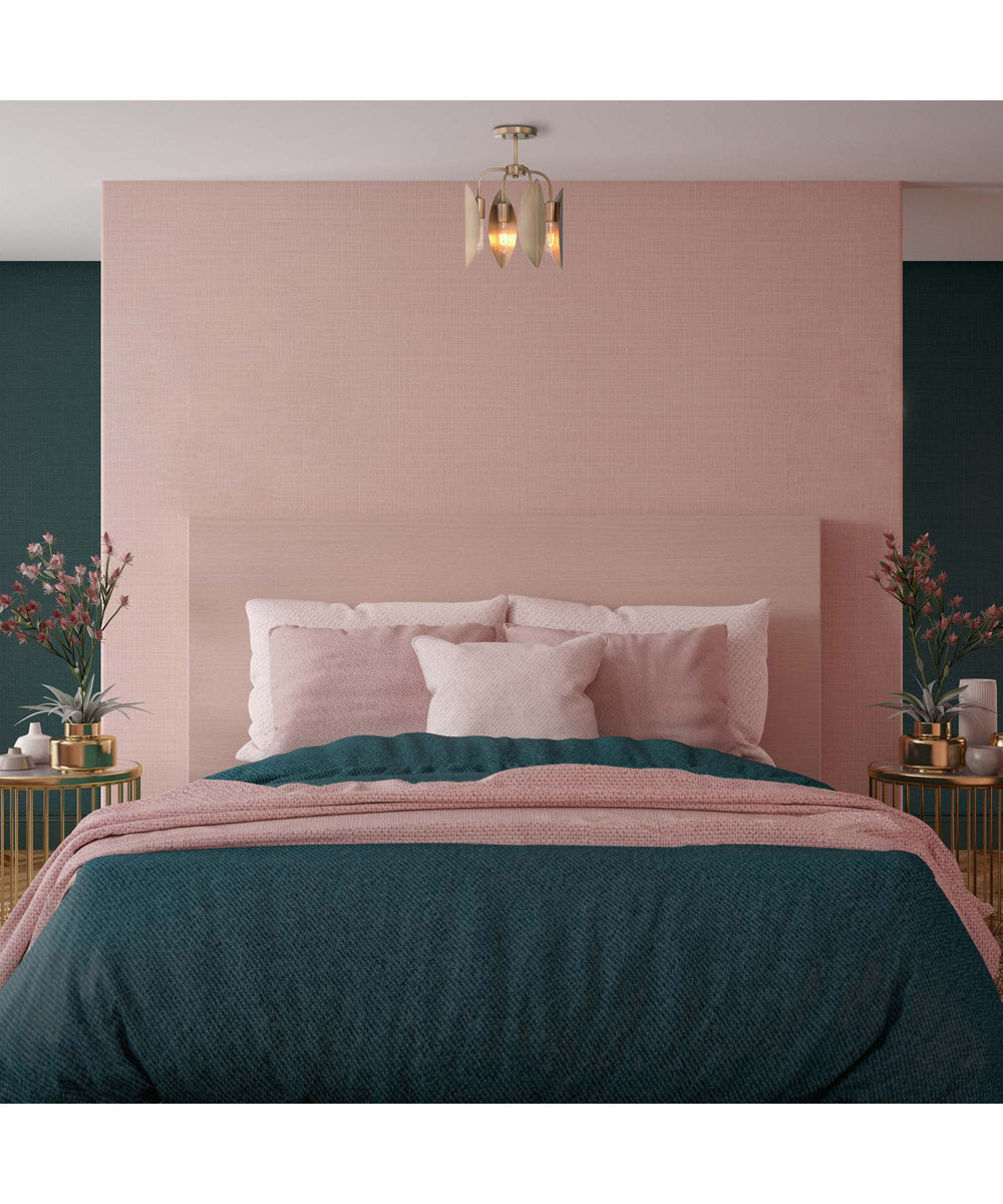 Eden  4 Light Semi Flush  Old Satin Brass